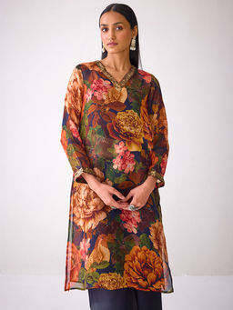 Ancestry - Songs Of Birds Floral Printed Kurta