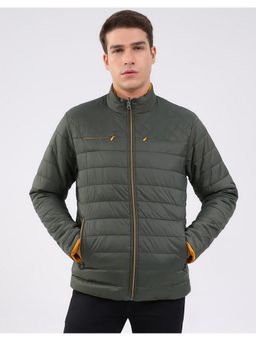 Monte Carlo - Men Olive Polyester Blend Reversible Jacket