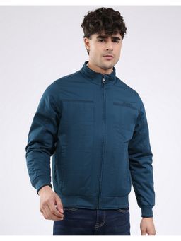 Monte Carlo - Men Teal Cotton Blend Reversible Jacket