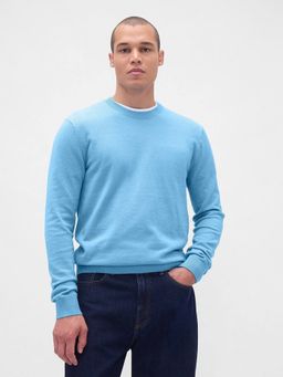 GAP - Men Blue Knitted Solid Sweater