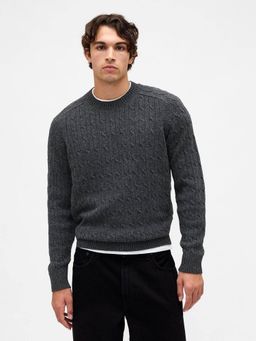 GAP - Men Charcoal Knitted Textured Sweater