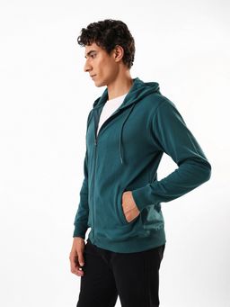 Dennis Lingo - Men's Solid Teal Fleece Hoodie