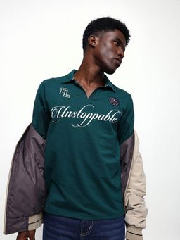 Dennis Lingo - Men's Solid Green Relaxed Fit Pullover Sweatshirt