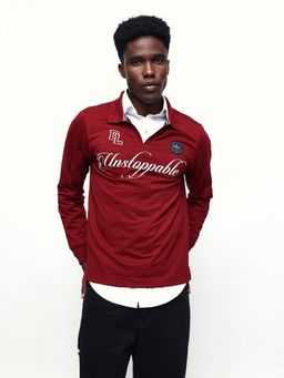Dennis Lingo - Men's Solid Maroon Relaxed Fit Pullover Sweatshirt