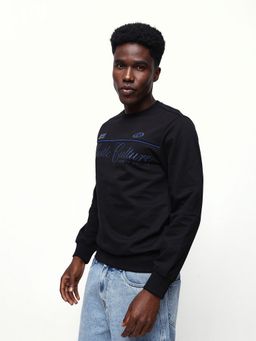 Dennis Lingo - Men's Solid Black Relaxed Fit Pullover Sweatshirt