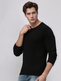 98 Degree North - Men Black Wool Solid Sweater