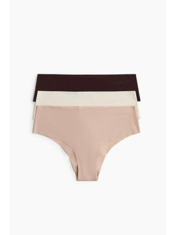 H&M - Women Beige 3-pack sports hipster briefs with DryMove
