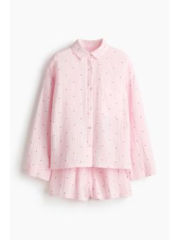 H&M - Women Pink Pyjama shirt and shorts