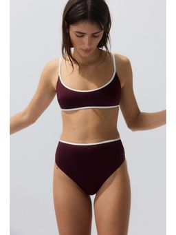 H&M - Women Red High Waist Cheeky Bikini bottoms