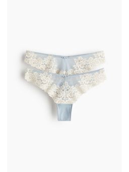 H&M - Women Blue 2-pack lace Brazilian briefs