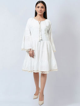 First Resort by Ramola Bachchan - White Eyelet Dress