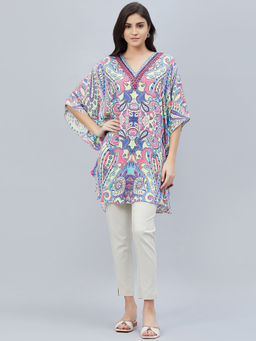 First Resort by Ramola Bachchan - Blue Paisley Mini Dress
