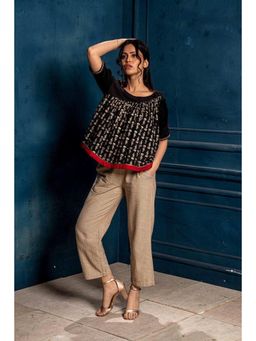 MONK & MEI - Black Pushp Top