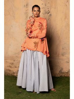 MONK & MEI - Orange Resham Jacket Top