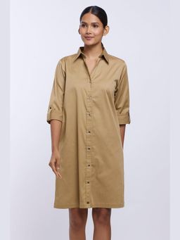 Pallavi Swadi - Sand Pima Cotton Shirt Dress