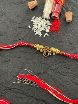 Digital Dress Room - Fancy Rakhi Designs ElephantGanesh Ji Rudhraksha Ed Mauli Thread