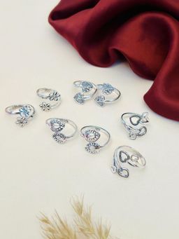 Abdesigns - Adorable Silver Plated Toering (Pack of 4)