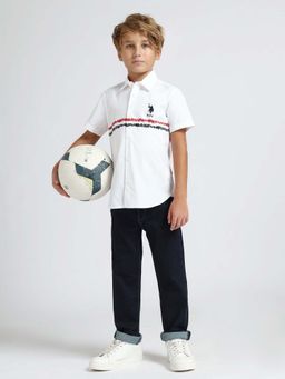 U.S. POLO ASSN. - Boys White Printed Shirt