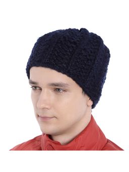 Magic Needles - Dark Blue Acrylic & Resin Beanie