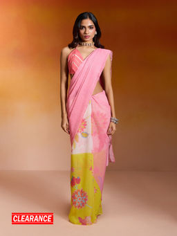 Gajra Gang - Georgette Lurex Floral Printed Saree without Blouse Nakhraali Nomads (Free Size)