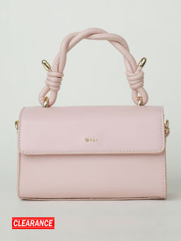 IYKYK by Nykaa Fashion - Compact Pink Sling and Crossbody Bag with Twisted Handle