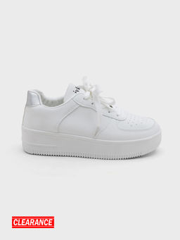 IYKYK by Nykaa Fashion - Premium White Solid Casual Sneakers