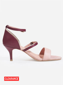 IYKYK by Nykaa Fashion - Faux Suede Colour Block Strap Stilettos Heels