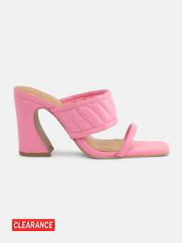 IYKYK by Nykaa Fashion - Glam Pink Slip-on Multistrap Block Heels