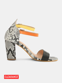 IYKYK by Nykaa Fashion - Snazzy Reptilian Print Double Strap Block Heels