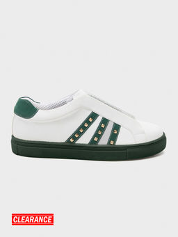IYKYK by Nykaa Fashion - Audrey Uber chic White & Green Sneakers