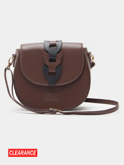 IYKYK by Nykaa Fashion - Brown Utterly Chic Structured Sling Bag