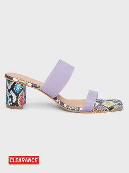 IYKYK by Nykaa Fashion - Lavender Feeling Bold Snake Print Block Heels