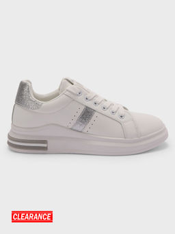 IYKYK by Nykaa Fashion - White and Silver Pristine Sneakers