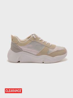 IYKYK by Nykaa Fashion - Swank Premium Ivory and Gold Sneakers