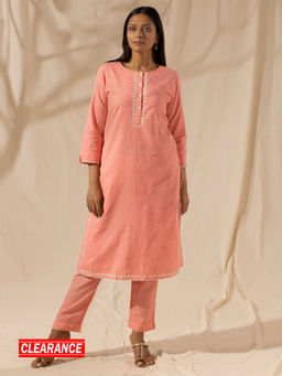Likha - Coral Embroidered Kurta & Pant LIKSKD11 (Set of 2)