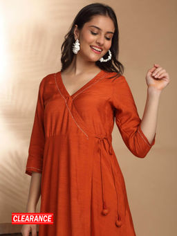 Likha - Viscose Silk Slub Angrakha Festive Kurta Set LIKFBSKS46