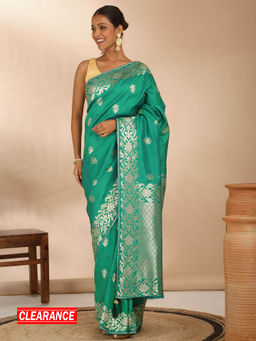Likha - Viscose Silk Blend Zari Weave Saree with Unstitched Blouse LIKPARSAR35