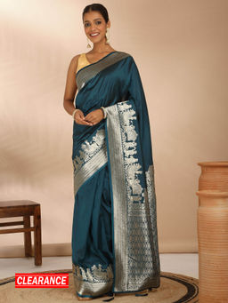 Likha - Viscose Silk Blend Zari Weave Saree with Unstitched Blouse LIKPARSAR36