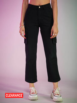 MIXT by Nykaa Fashion - Black High Waist Wide Leg Jeans