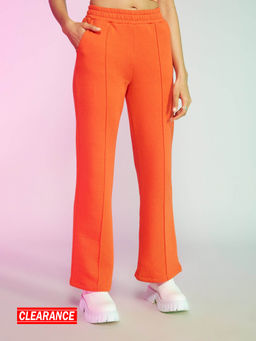 MIXT by Nykaa Fashion - Orange Solid Straight Fit Pants