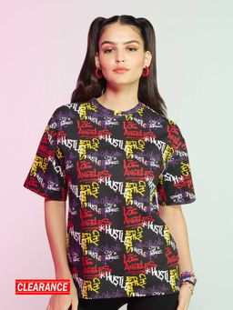 MIXT by Nykaa Fashion - Multicoloured Graphic Printed Oversized T-shirt