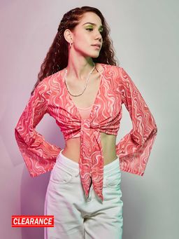 MIXT by Nykaa Fashion - Multicolor Abstract Print Cropped Top (Set of 2)
