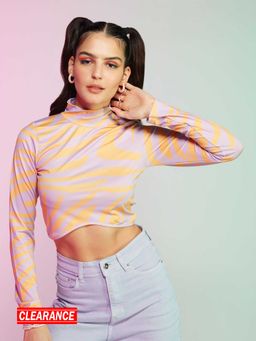 MIXT by Nykaa Fashion - Multi-color Full Sleeves Abstract Print Top