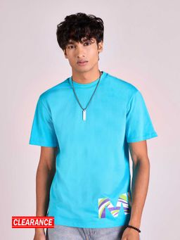 MIXT by Nykaa Fashion - Blue Printed Round Neck Everyday T-Shirt