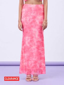 MIXT by Nykaa Fashion - Pink Floral Printed Fit and Flare Maxi Skirt