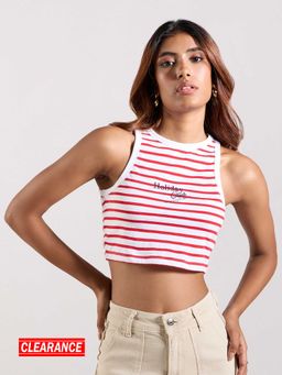 MIXT by Nykaa Fashion - White Graphic Printed Sleeveless Tank Top