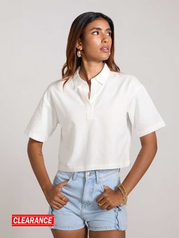 MIXT by Nykaa Fashion - White Solid Short Sleeves Open Placket Shirt