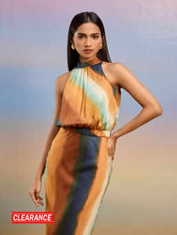 RSVP by Nykaa Fashion - Multicolor Striped High Neck Crop Top