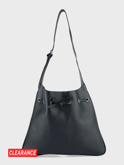 Twenty Dresses by Nykaa Fashion - Black Solid Drawstring Sling Bag with Pouch (Set of 2)