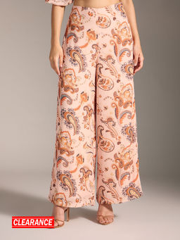 Twenty Dresses by Nykaa Fashion - Curve Multicolor Paisley Printed High Waist Wide Pants